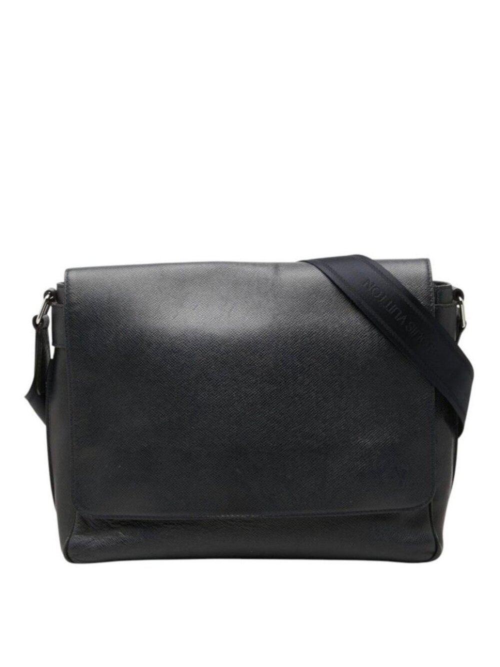 Louis Vuitton Taiga Roman MM Crossbody Shoulder Bag Navy Leather